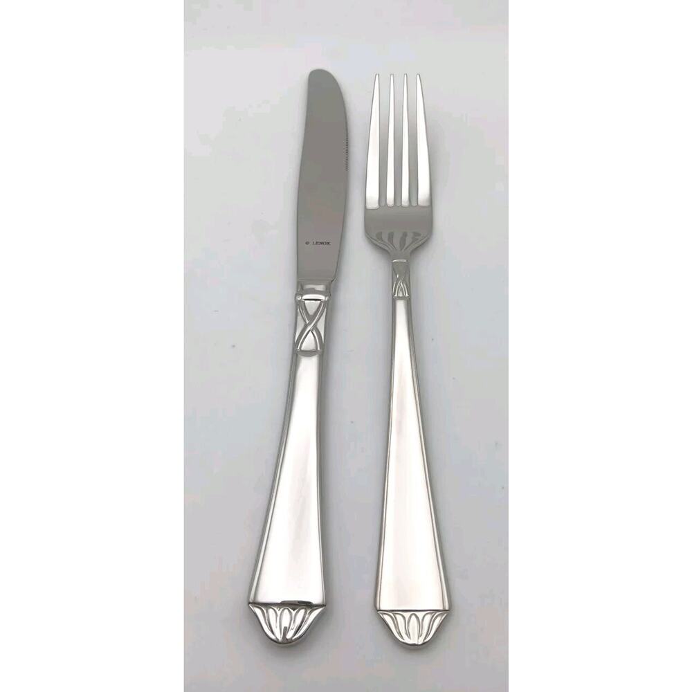 Lenox British Colonial 2 Piece Place Set 18/10 Stainless Flatware Glossy NOS